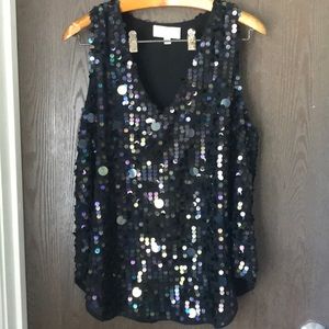 Moulinette Soeurs Anthropologie sequin top blouse